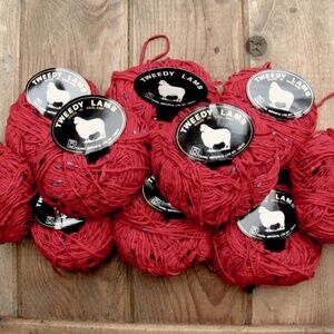 Tahki Tweedy Lamb Yarn Red Tweed Lambs Wool Blend Yarn 50g Balls Lot of 10